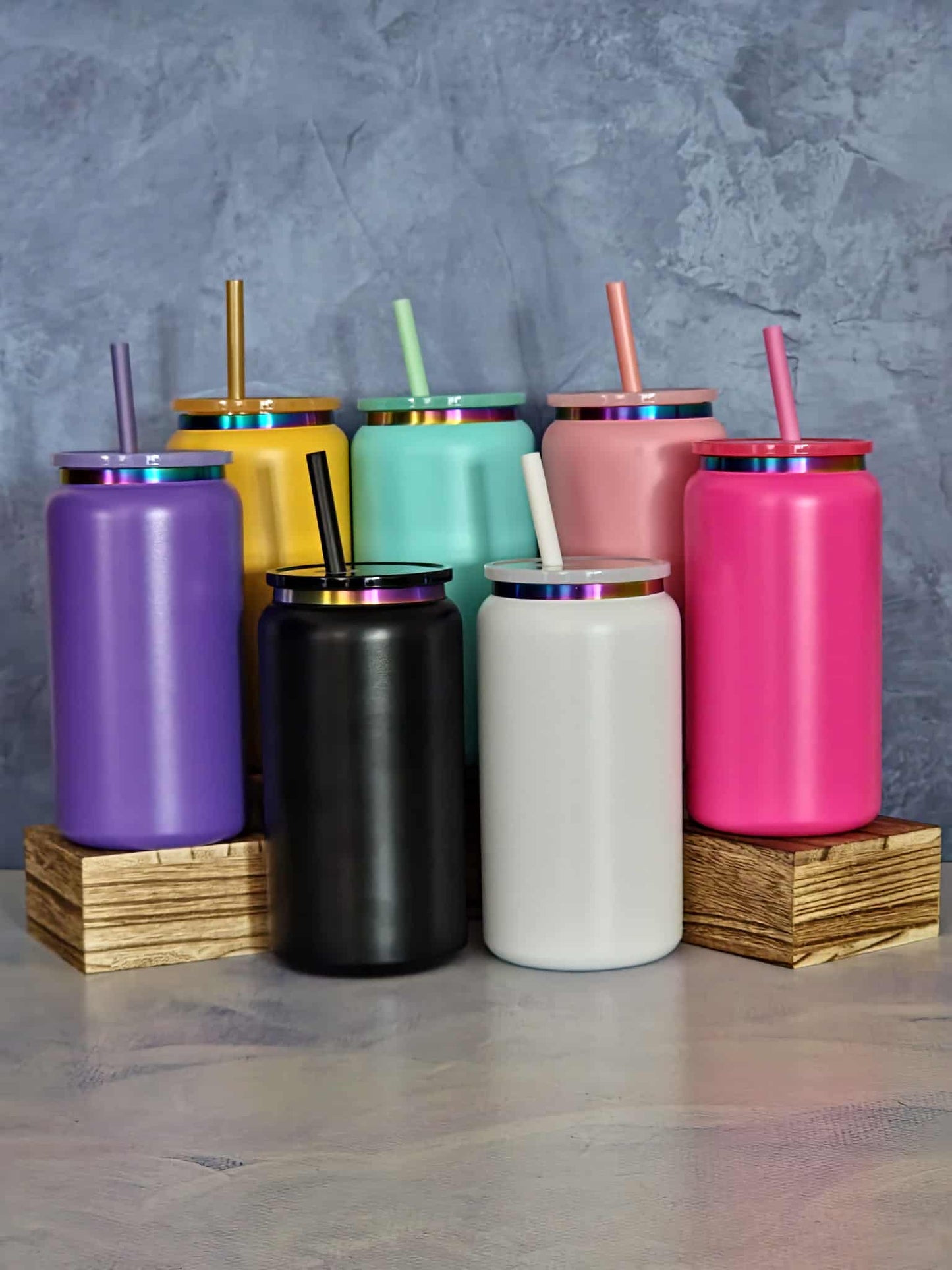 Custom 16oz Beer Can Tumbler | Personalized Laser Engraved Cup With Lid & Straw